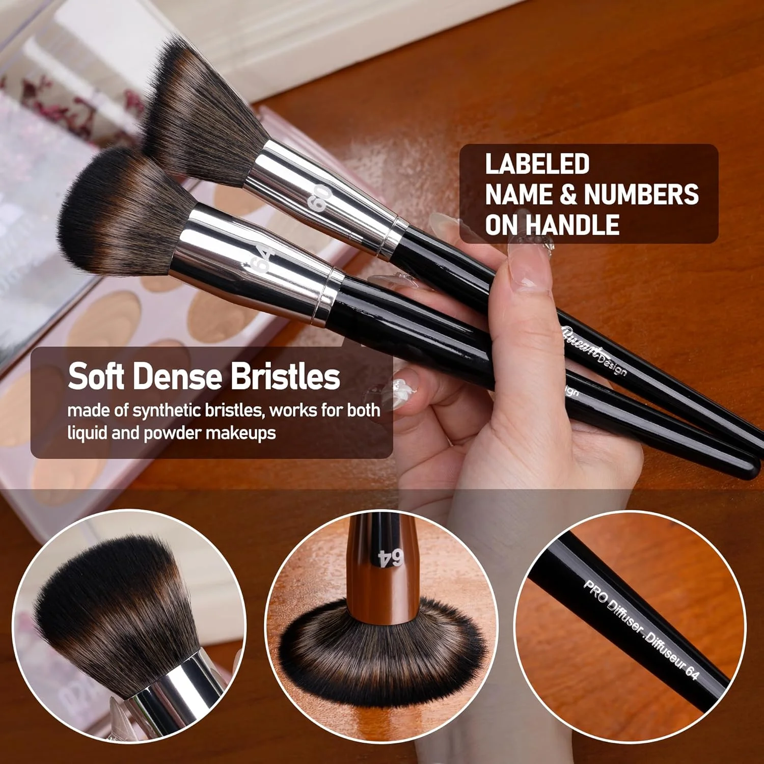 ست برس آرایشی حرفه ای 36 تکه Bueart Design، برس های موی حیوانات با کیف استوانه ای، برس های صورت و چشم برای پودر، کرم پودر، کانتور، سایه ست برس آرایشی حرفه ای 36 تکه Bueart Design، برس های موی حیوانات با کیف استوانه ای، برس های صورت و چشم برای پودر، کرم پودر، کانتور، سایه