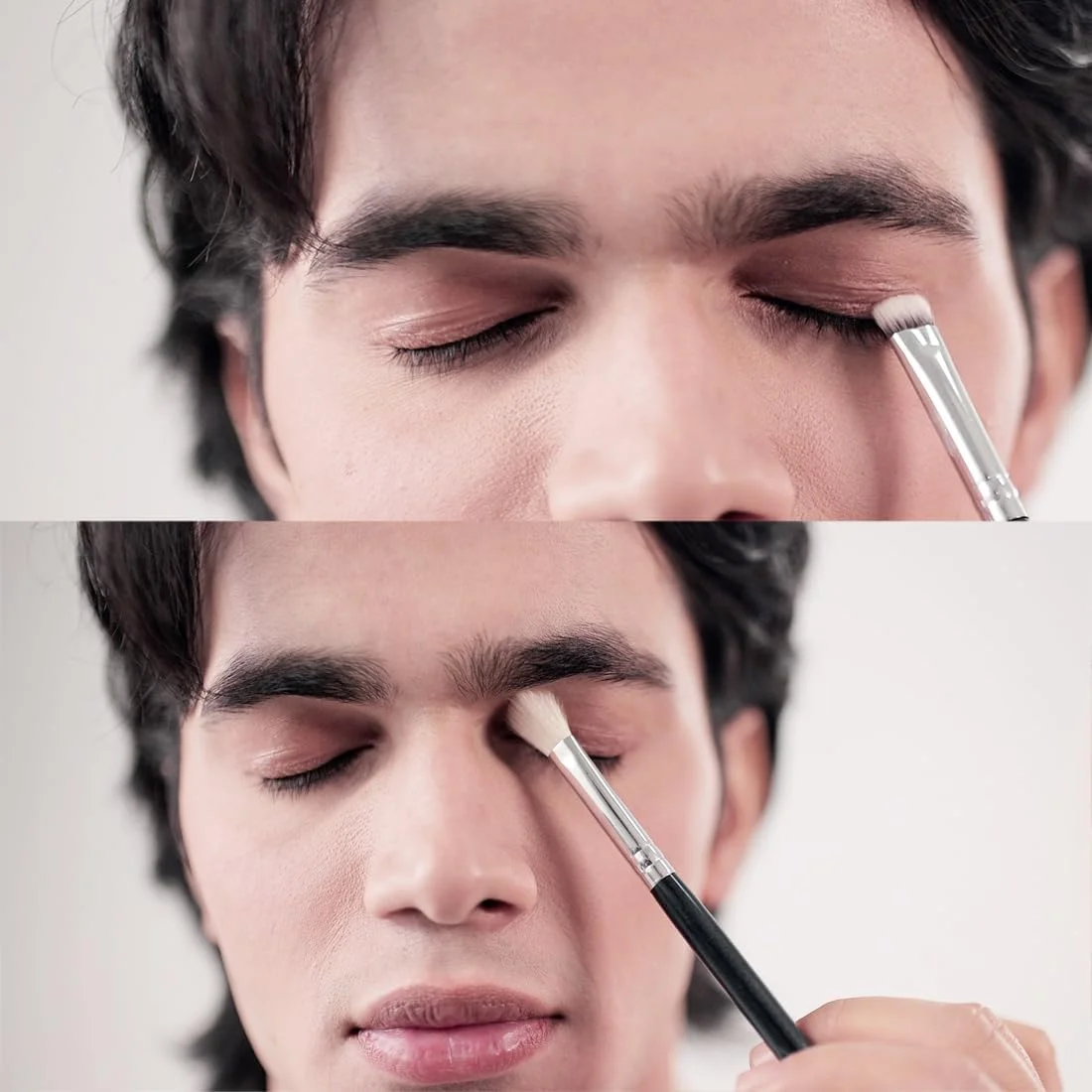 ست برس آرایشی سایه چشم 15 عددی حرفه ای موی طبیعی Bueart Design، ست برس موی بز و اسب حرفه ای