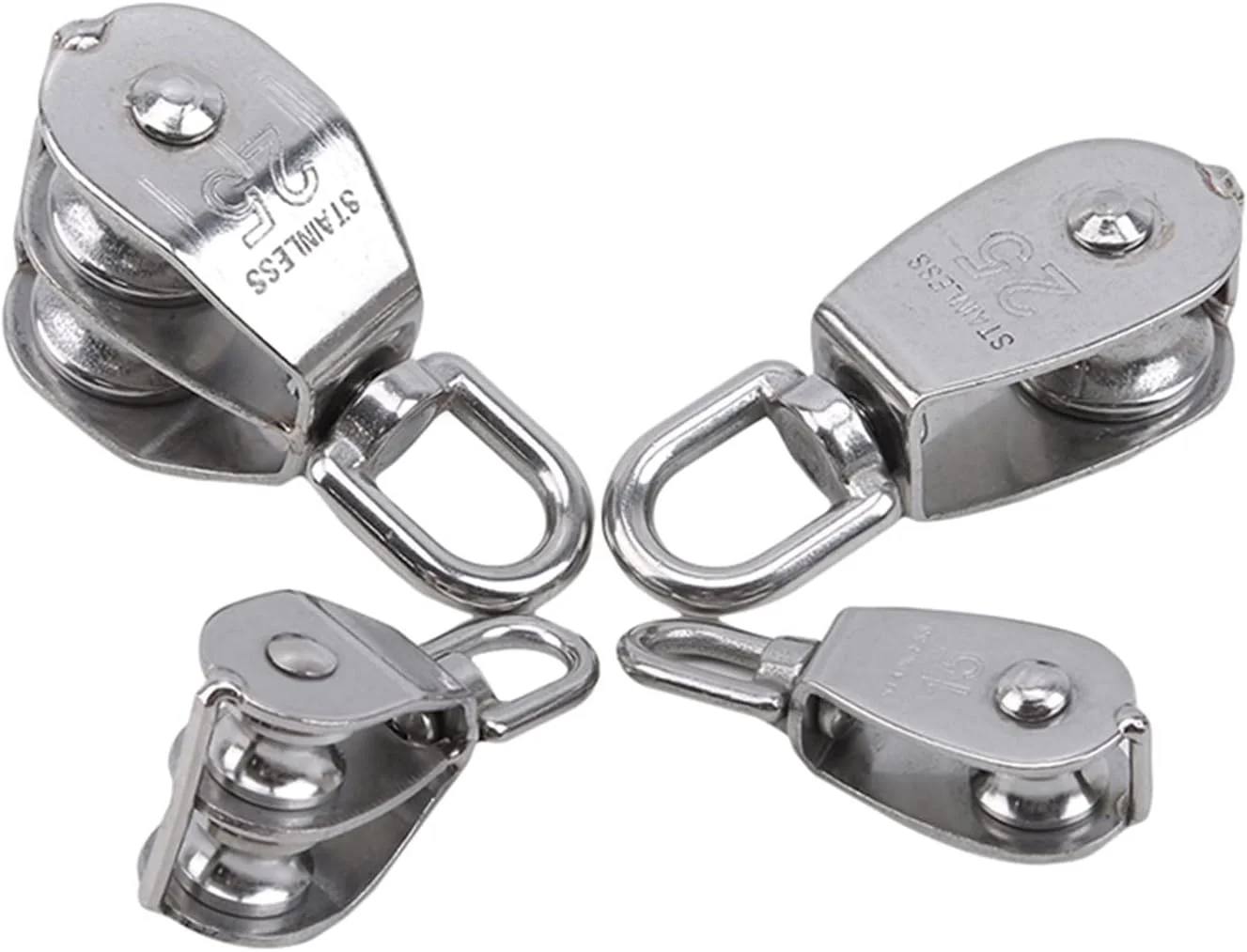 قرقره فولادی SEMOOR تک/دو چرخ گردان مجموعه قرقره طناب بالابر بلبرینگ ابزار چرخ بالابر (رنگ: قرقره دوبل، سایز: M25)