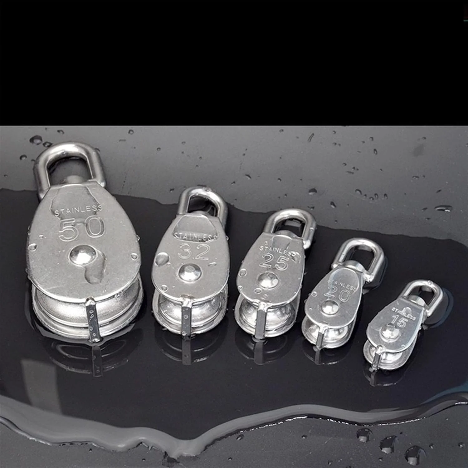 قرقره استیل SEMOOR، قرقره تک چرخ گردان، مجموعه قرقره طناب بالابر، ابزارهای چرخ بالابر (سایز: M25)