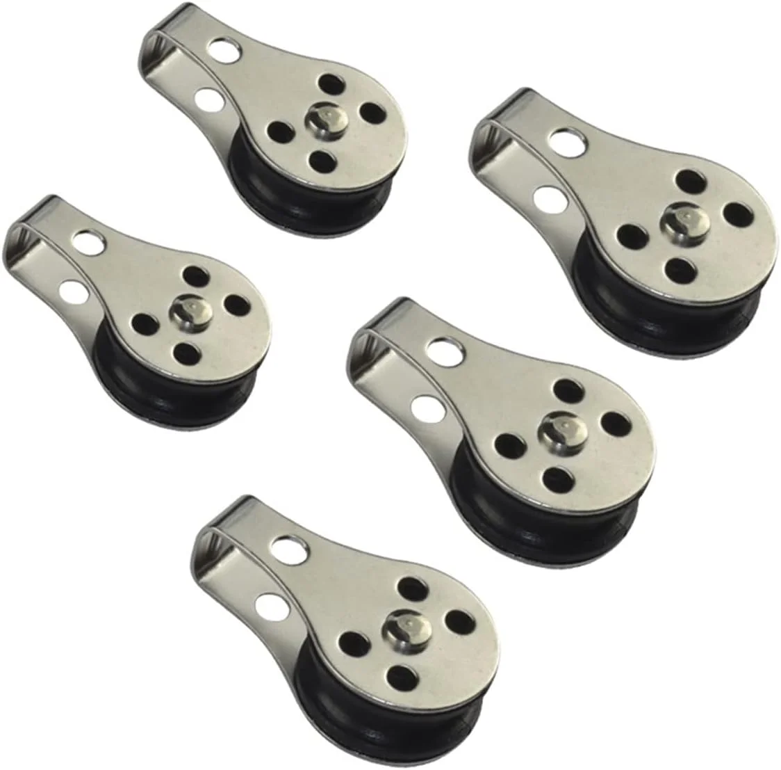 SEMOOR قرقره 5 عددی استیل ضد زنگ، بلوک قرقره، چرخ بکسل سیم آویز، قرقره کابل سیم بکسل بالابر برای طناب