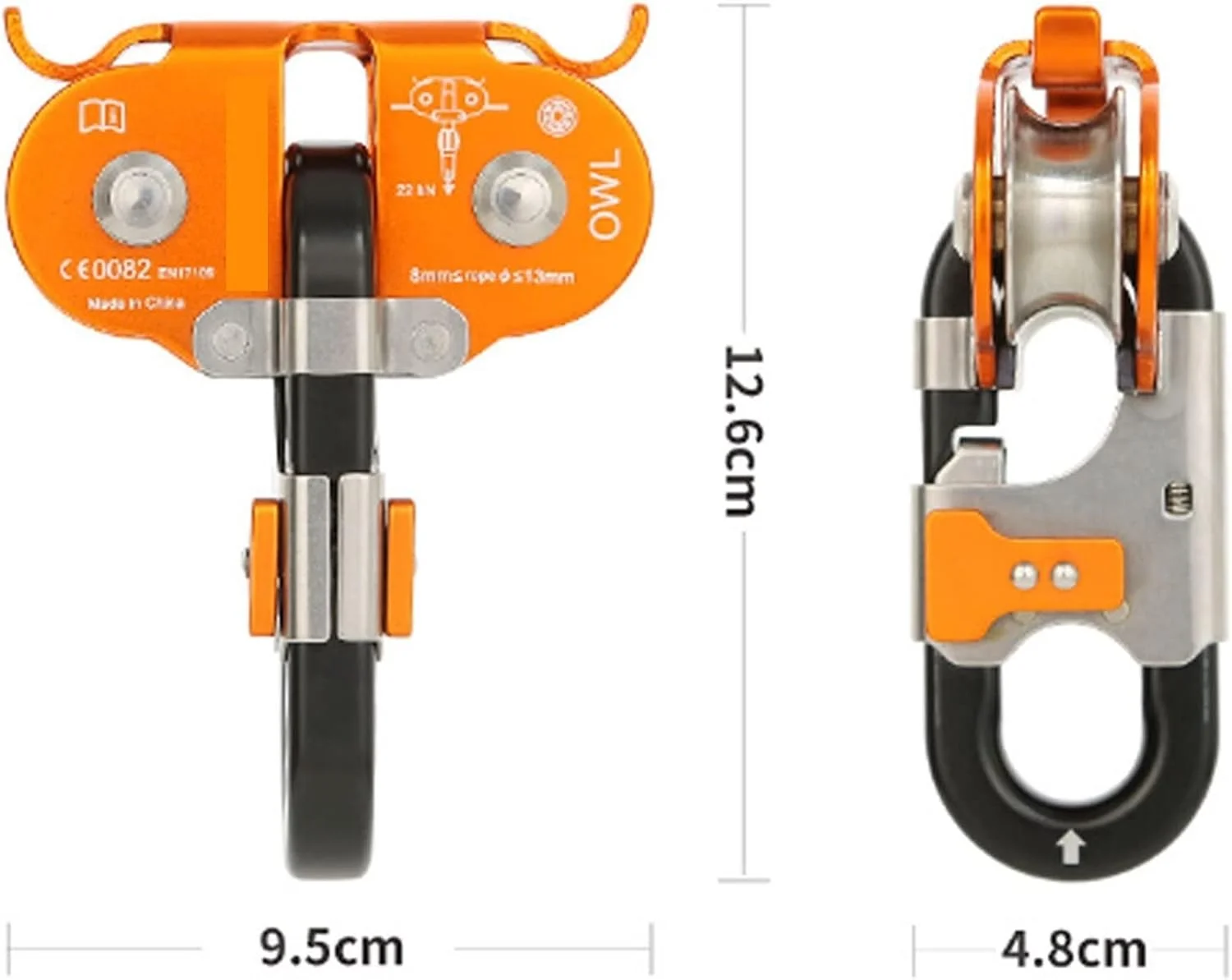 قرقره SEMOOR برای سنگ نوردی در فضای باز، قرقره طناب دو شیاره، نجات غارنوردی، قرقره بلبرینگ بقا، بالابر اجسام سنگین