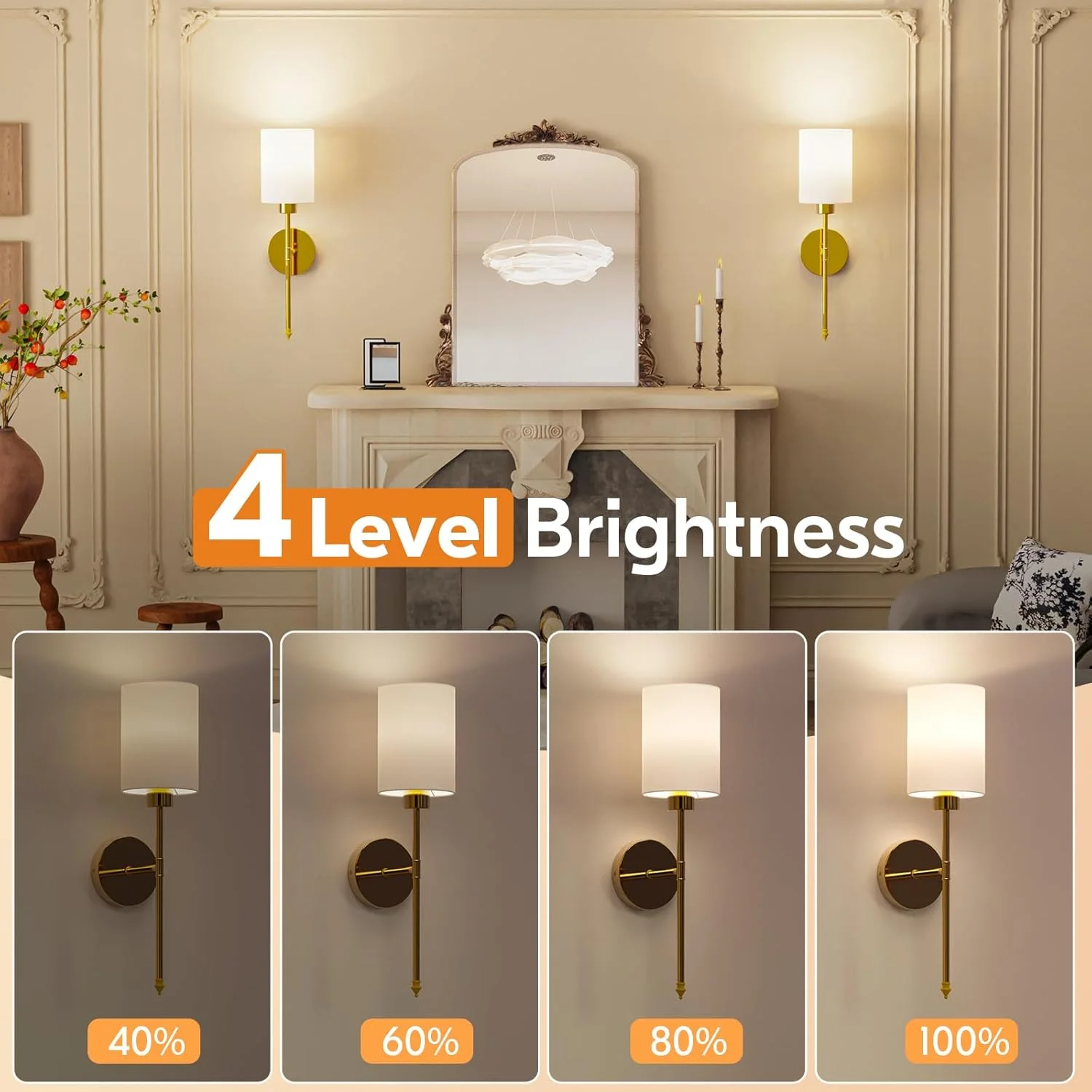 ست 2 عددی شمعدان دیواری باتری خور NIORSUN، چراغ های دیواری بی سیم طلایی قابل شارژ با لامپ های جداشدنی کم نور شونده 5200 میلی آمپر ساعتی و ریموت، دکور دیوارکوب 9 رنگ برای اتاق خواب، اتاق نشیمن، راهرو ست 2 عددی شمعدان دیواری باتری خور NIORSUN، چراغ های دیواری بی سیم طلایی قابل شارژ با لامپ های جداشدنی کم نور شونده 5200 میلی آمپر ساعتی و ریموت، دکور دیوارکوب 9 رنگ برای اتاق خواب، اتاق نشیمن، راهرو