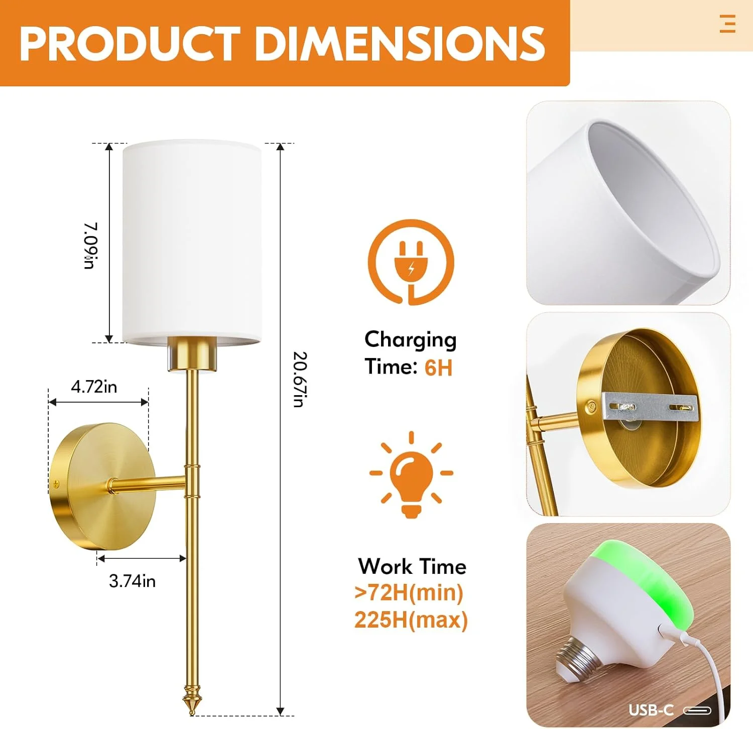 ست 2 عددی شمعدان دیواری باتری خور NIORSUN، چراغ های دیواری بی سیم طلایی قابل شارژ با لامپ های جداشدنی کم نور شونده 5200 میلی آمپر ساعتی و ریموت، دکور دیوارکوب 9 رنگ برای اتاق خواب، اتاق نشیمن، راهرو ست 2 عددی شمعدان دیواری باتری خور NIORSUN، چراغ های دیواری بی سیم طلایی قابل شارژ با لامپ های جداشدنی کم نور شونده 5200 میلی آمپر ساعتی و ریموت، دکور دیوارکوب 9 رنگ برای اتاق خواب، اتاق نشیمن، راهرو