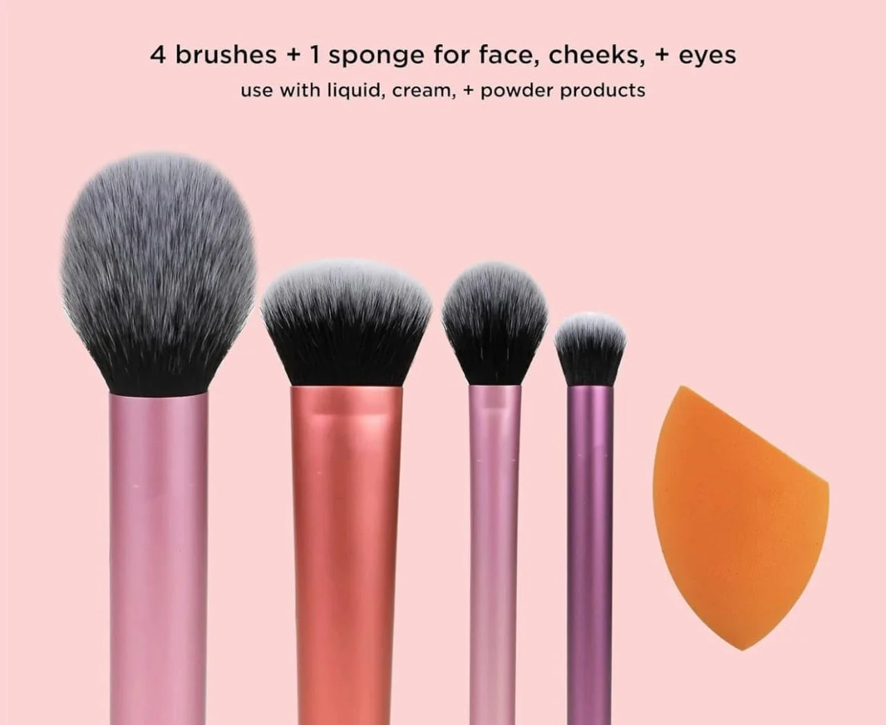 ست برس آرایشی حرفه ای Beauty Solution – لوازم ضروری روزمره، برس رژگونه، کرم پودر، سایه چشم، هایلایتر و کانسیلر به همراه اسفنج برای دختران ست برس آرایشی حرفه ای Beauty Solution – لوازم ضروری روزمره، برس رژگونه، کرم پودر، سایه چشم، هایلایتر و کانسیلر به همراه اسفنج برای دختران