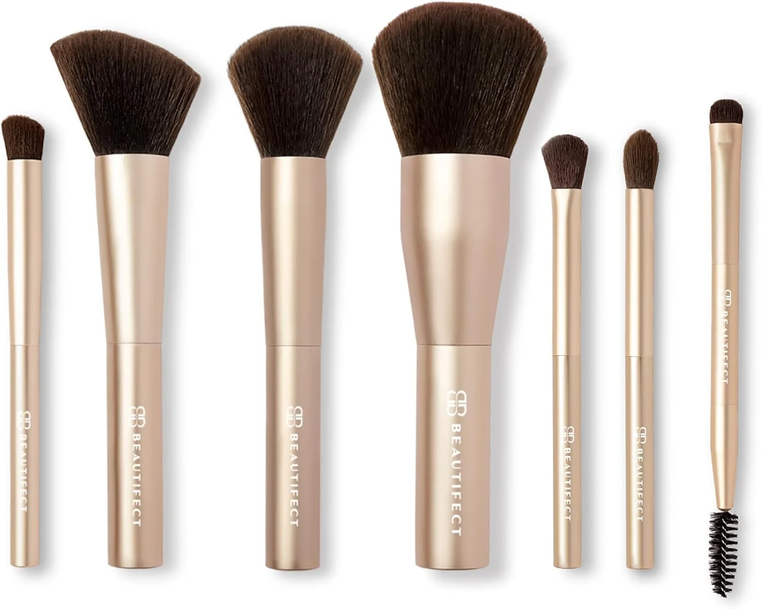 مجموعه برس حرفه ای Beautifect - ست برس آرایشی ارگونومیک با 8 سر برس - برس های آرایش صورت و برس های آرایش چشم - برای استفاده از آرایش