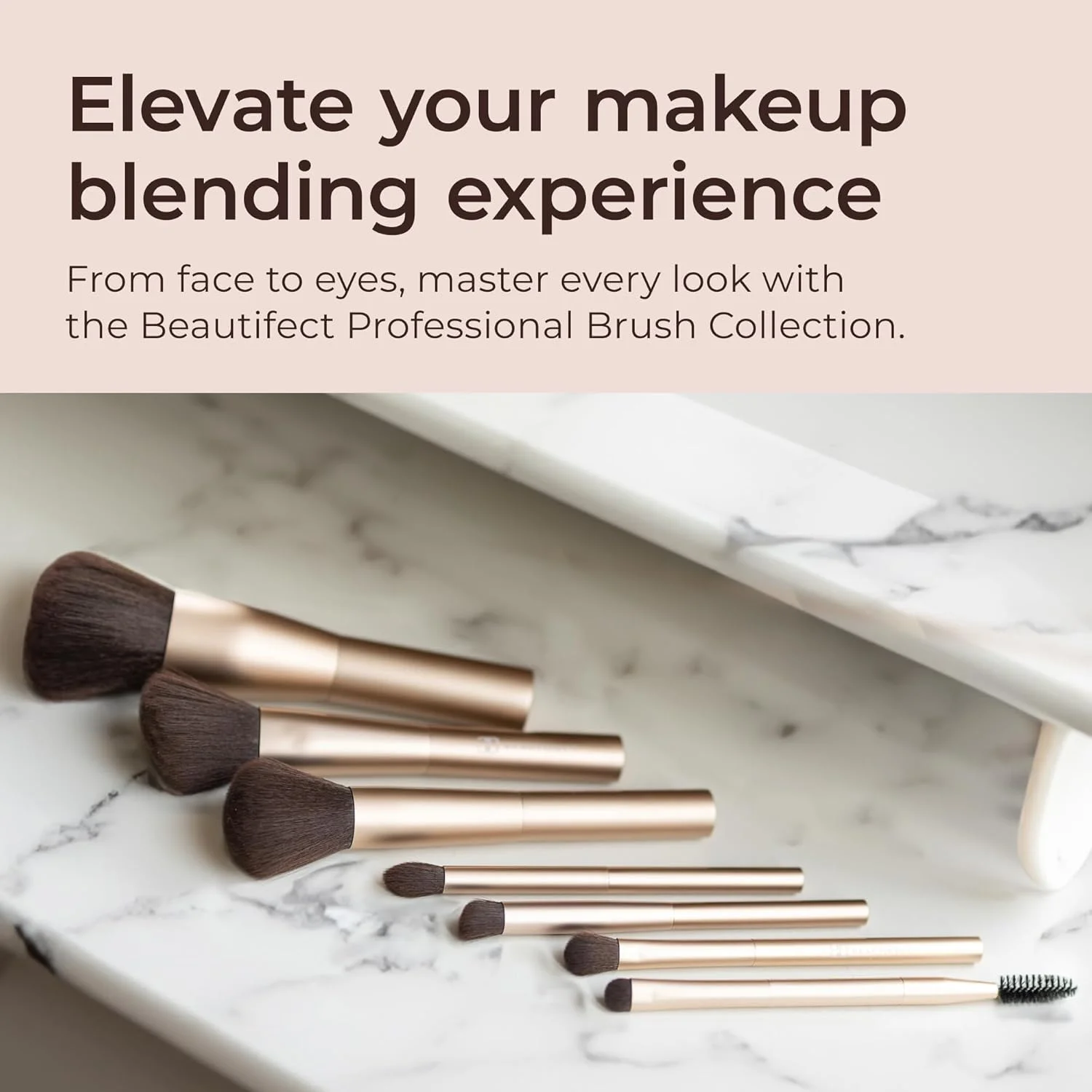 مجموعه برس حرفه ای Beautifect - ست برس آرایشی ارگونومیک با 8 سر برس - برس های آرایش صورت و برس های آرایش چشم - برای استفاده از آرایش مجموعه برس حرفه ای Beautifect - ست برس آرایشی ارگونومیک با 8 سر برس - برس های آرایش صورت و برس های آرایش چشم - برای استفاده از آرایش