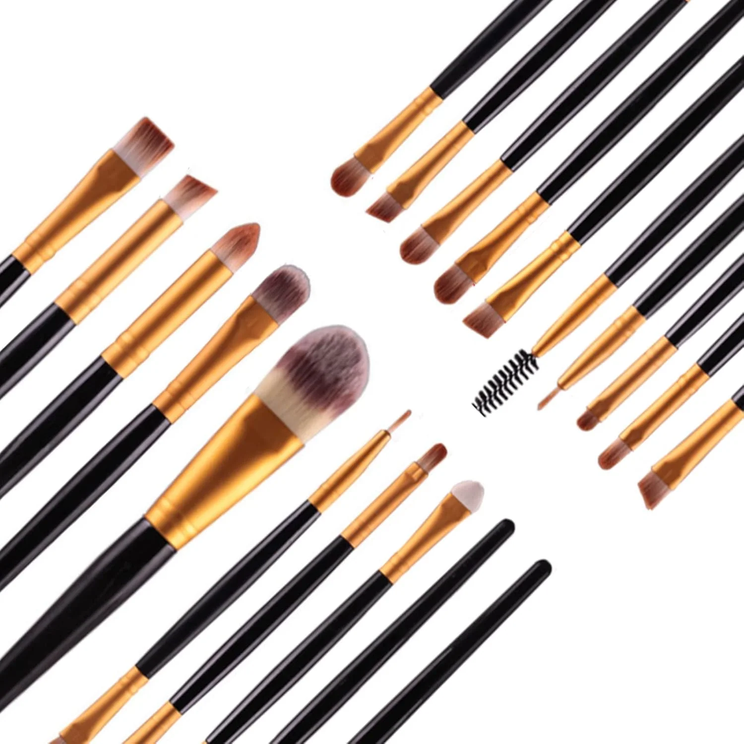 ست براش آرایشی 20 تکه Beauenty، حرفه ای برای صورت، سایه چشم، خط چشم، کرم پودر، رژگونه، رژ لب، براش های آرایشی، پودر، لوازم آرایشی مایع و کرمی، ابزار براش ترکیبی