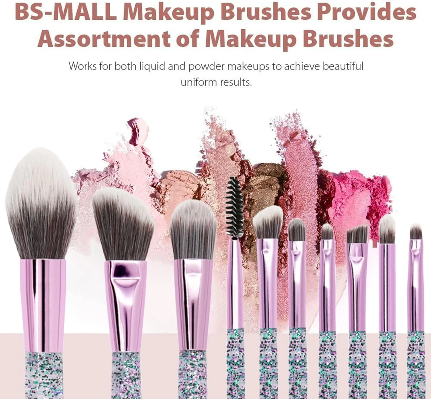 ست ابزار آرایشی اکریلیک 10 تکه برس سایه چشم کریستالی نرم، ست برس آرایشی، برس اسفنجی آرایشی (A، تک سایز) ست ابزار آرایشی اکریلیک 10 تکه برس سایه چشم کریستالی نرم، ست برس آرایشی، برس اسفنجی آرایشی (A، تک سایز)