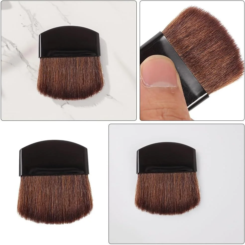 مجموعه 3 عددی برس آرایشی Beaupretty، برس صورت، ست برس آرایشی، برس آرایشی قابل حمل، برس لوازم آرایشی، برس صورت، اسفنج سایه چشم، موی اسب، مشکی