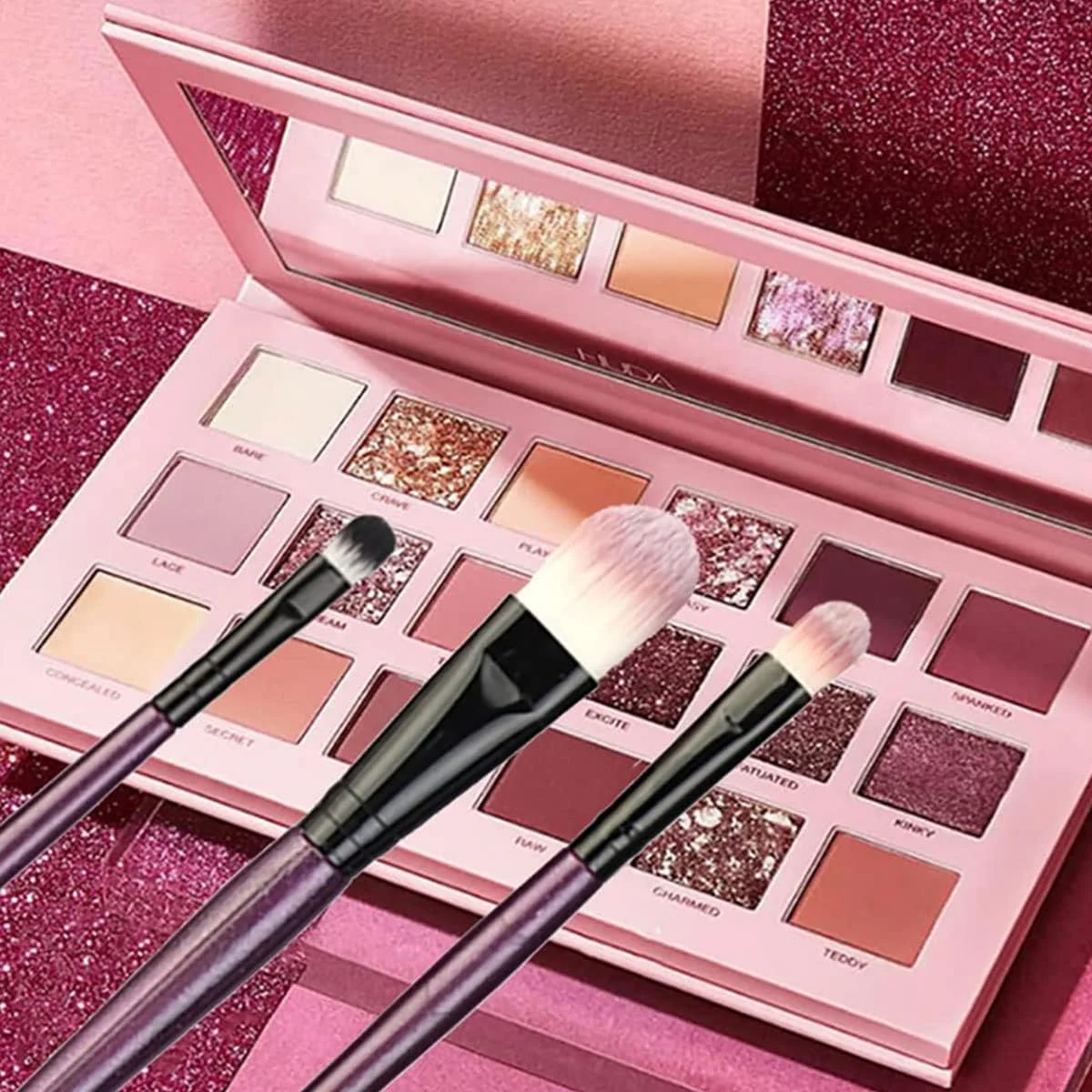 ست برس آرایشی 20 تکه Beauenty، برس خط چشم و سایه چشم، ست برس آرایشی ایده آل برای استفاده حرفه ای و روزانه (بنفش+مشکی)