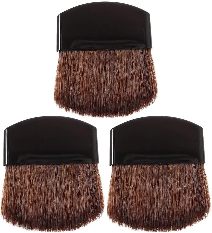 مجموعه 3 عددی برس آرایشی Beaupretty، برس صورت، ست برس آرایشی، برس آرایشی قابل حمل، برس لوازم آرایشی، برس صورت، اسفنج سایه چشم، موی اسب، مشکی