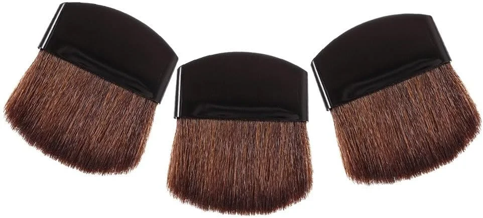 مجموعه 3 عددی برس آرایشی Beaupretty، برس صورت، ست برس آرایشی، برس آرایشی قابل حمل، برس لوازم آرایشی، برس صورت، اسفنج سایه چشم، موی اسب، مشکی