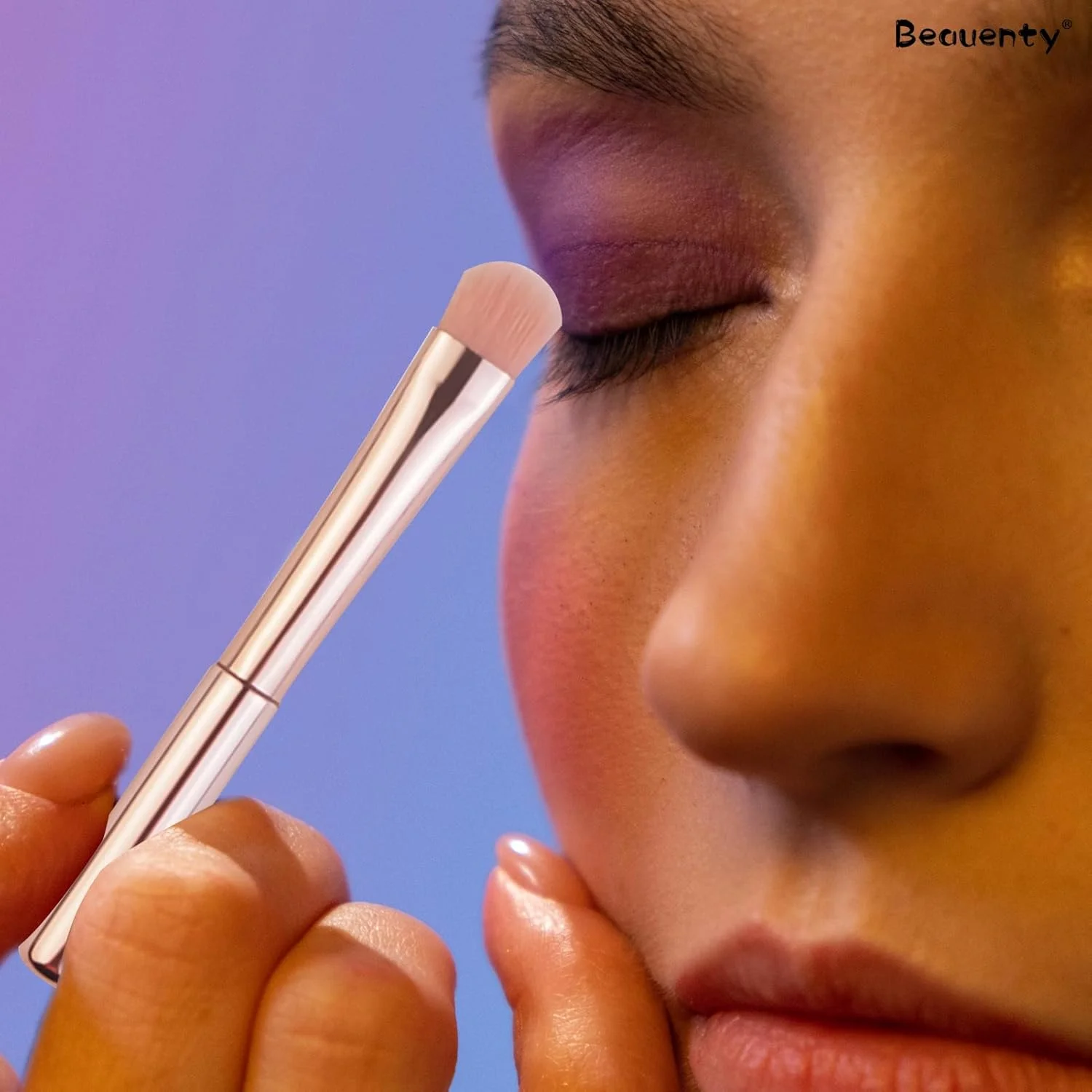 ست برس آرایشی قابل حمل 5 در 1 Beauenty شامل برس کرم پودر، برس لب، برس ابرو، برس سایه چشم، برس پودر برای مسافرت