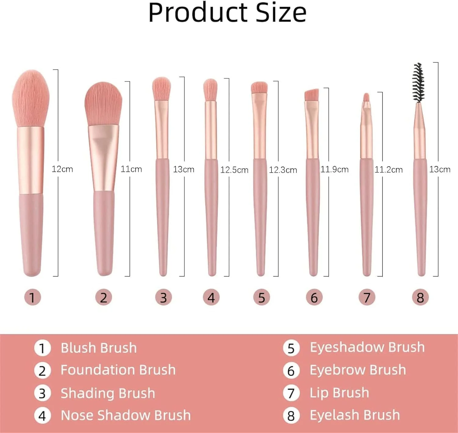 ست برس آرایشی آپوتو، 8 تکه برس آرایشی مسافرتی کوچک با کیف PU، موهای مصنوعی نرم برای کرم پودر، رژگونه، سایه چشم، کیت برس آرایشی قابل حمل برای زنان و دختران