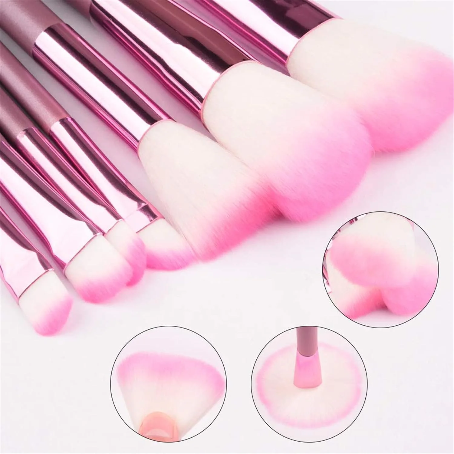 ست برس آرایشی Arabest، 22 تکه برس آرایشی حرفه ای با کیف PU، برس های نرم و قابل حمل برای آرایش صورت، سایه چشم، لب، ابزار آرایشی برای دختران و زنان (صورتی)