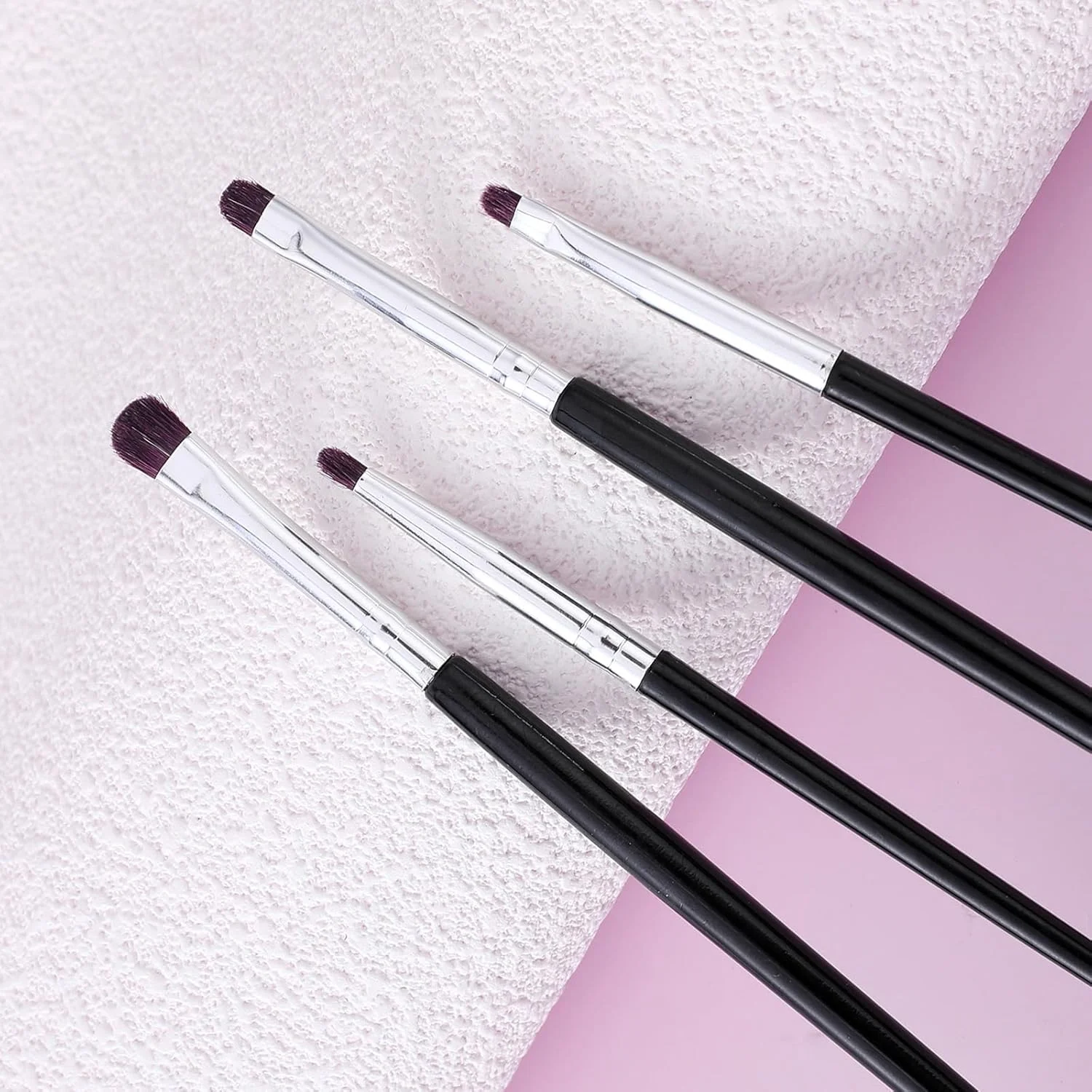 ست 8 عددی برس مینی Smudge برای خط چشم، ست برس آرایش چشم، برس سایه چشم، برس خط چشم برای پودر، ژل، کرم، کانسیلر مایع - برس خط چشم، ترکیب، هایلایت - برس موی نرم طبیعی اسب