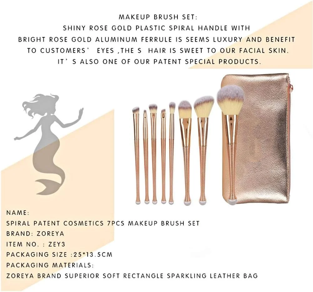 ست برس آرایشی 8 تکه، ست برس لوازم آرایشی، برس سایه چشم حرفه ای، برس پودر شل قابل حمل، ابزار آرایش