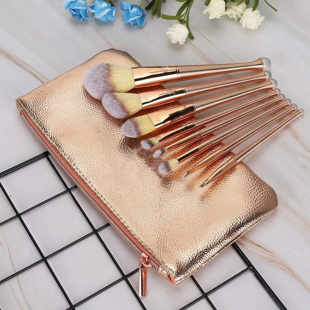 ست برس آرایشی 8 تکه، ست برس لوازم آرایشی، برس سایه چشم حرفه ای، برس پودر شل قابل حمل، ابزار آرایش