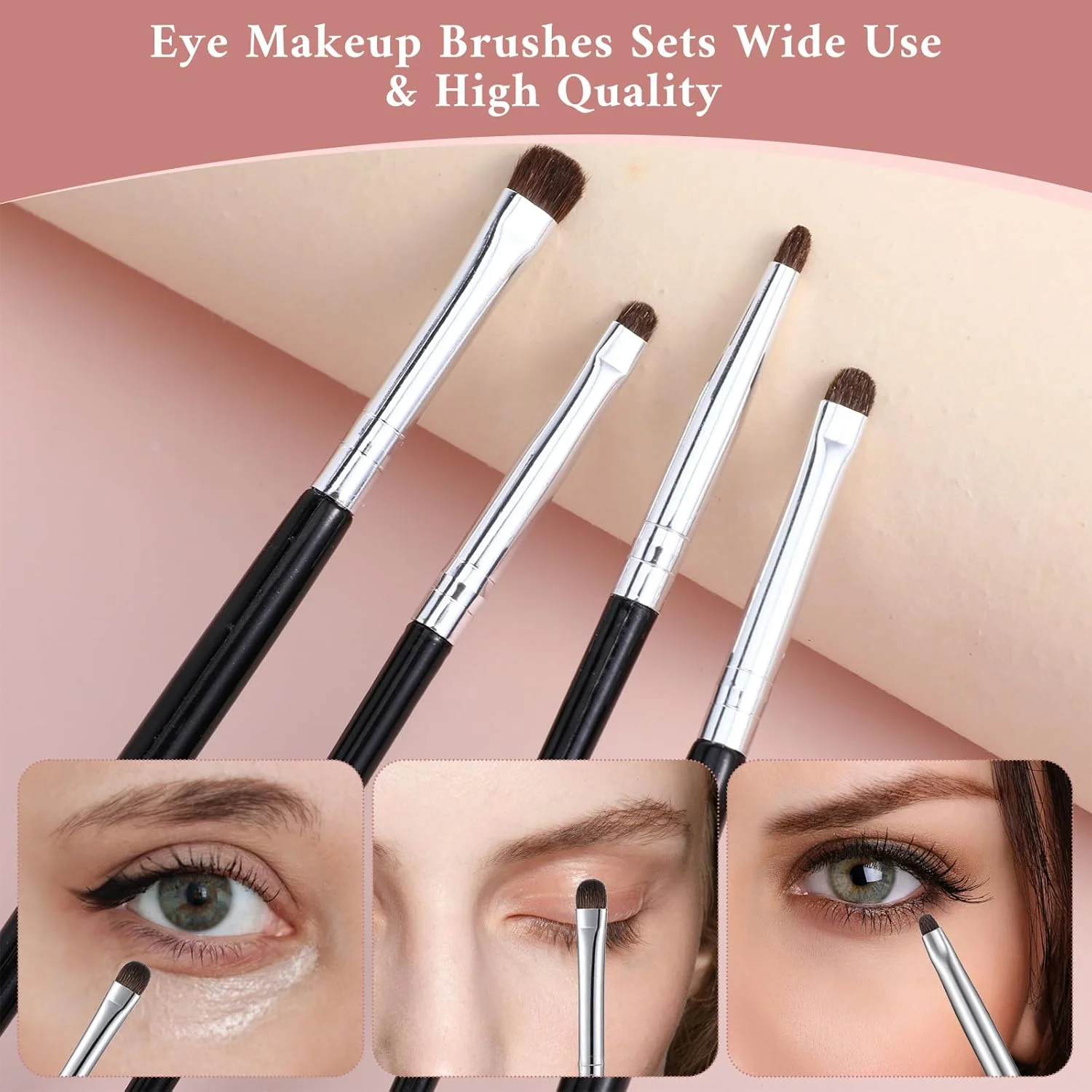 ست 8 عددی برس مینی اسمج برای خط چشم، ست برس سایه چشم کوچک، ست برس های آرایشی کوچک، ست برس های نرم سایه چشم و خط چشم برای پودر، ژل، کرم، هایلایتر و کانسیلر مایع