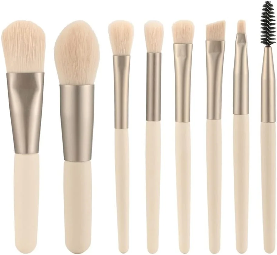 ست 8 تایی برس آرایشی مینی قابل حمل با موهای نرم (C)