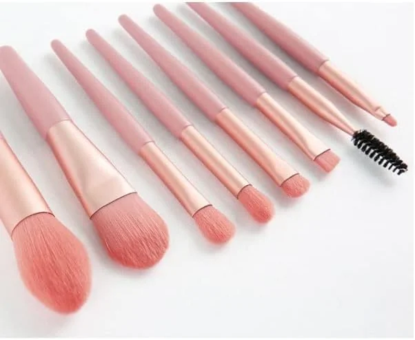 ست 8 عددی مینی برس آرایشی کامل قابل حمل رژگونه سایه چشم ابزار آرایشی برس (رنگ: A)