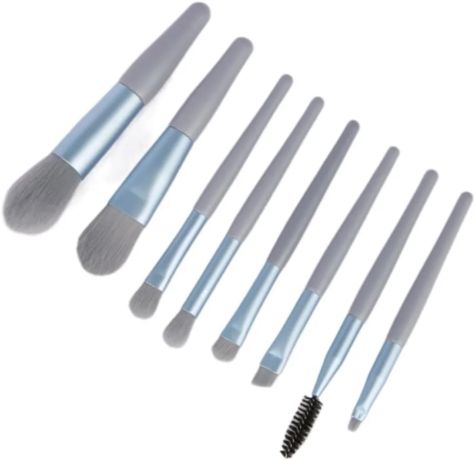 ست 8 عددی مینی برس آرایشی کامل قابل حمل رژگونه سایه چشم ابزار آرایشی برس (E)