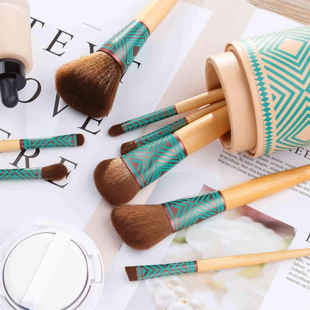 ست 8 عددی برس آرایشی بوهو، ابزار آرایشی، برس پودر فیکس، برس کرم پودر، برس های آرایشی
