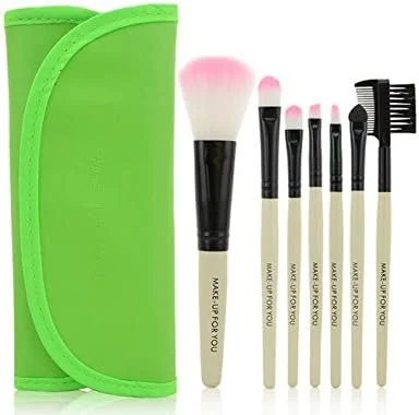 ست برس آرایشی حرفه ای 7 تکه با کیف سبز