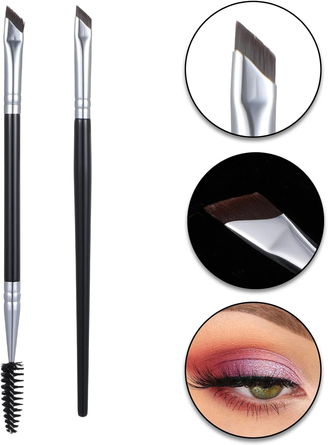 ست 6 عددی برس آرایشی چشم، ابزار خط چشم حرفه ای، برس خط چشم زاویه دار دو سر و تک سر برای آرایش ابرو و چشم ست 6 عددی برس آرایشی چشم، ابزار خط چشم حرفه ای، برس خط چشم زاویه دار دو سر و تک سر برای آرایش ابرو و چشم