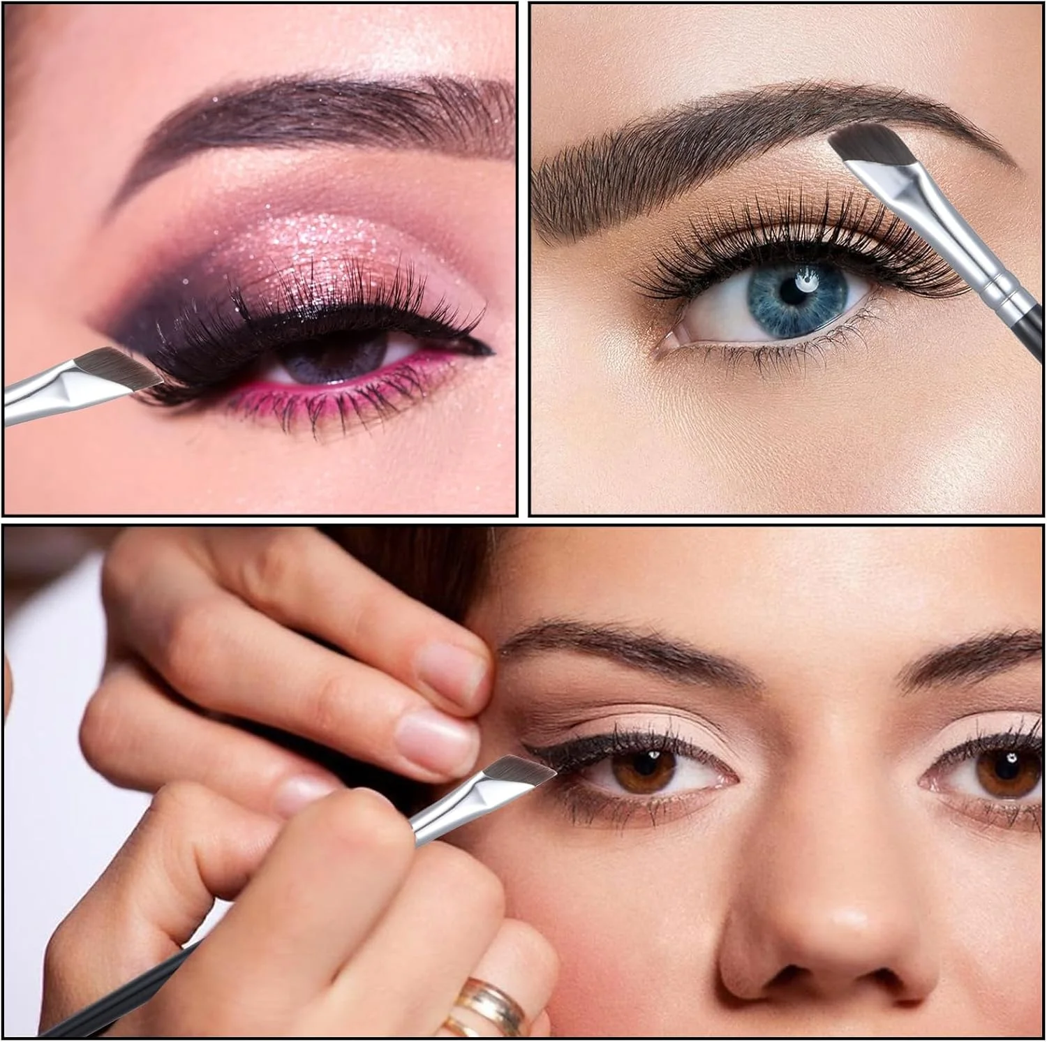 ست 6 عددی برس آرایشی چشم، ابزار خط چشم حرفه ای، برس خط چشم زاویه دار دو سر و تک سر برای آرایش ابرو و چشم ست 6 عددی برس آرایشی چشم، ابزار خط چشم حرفه ای، برس خط چشم زاویه دار دو سر و تک سر برای آرایش ابرو و چشم