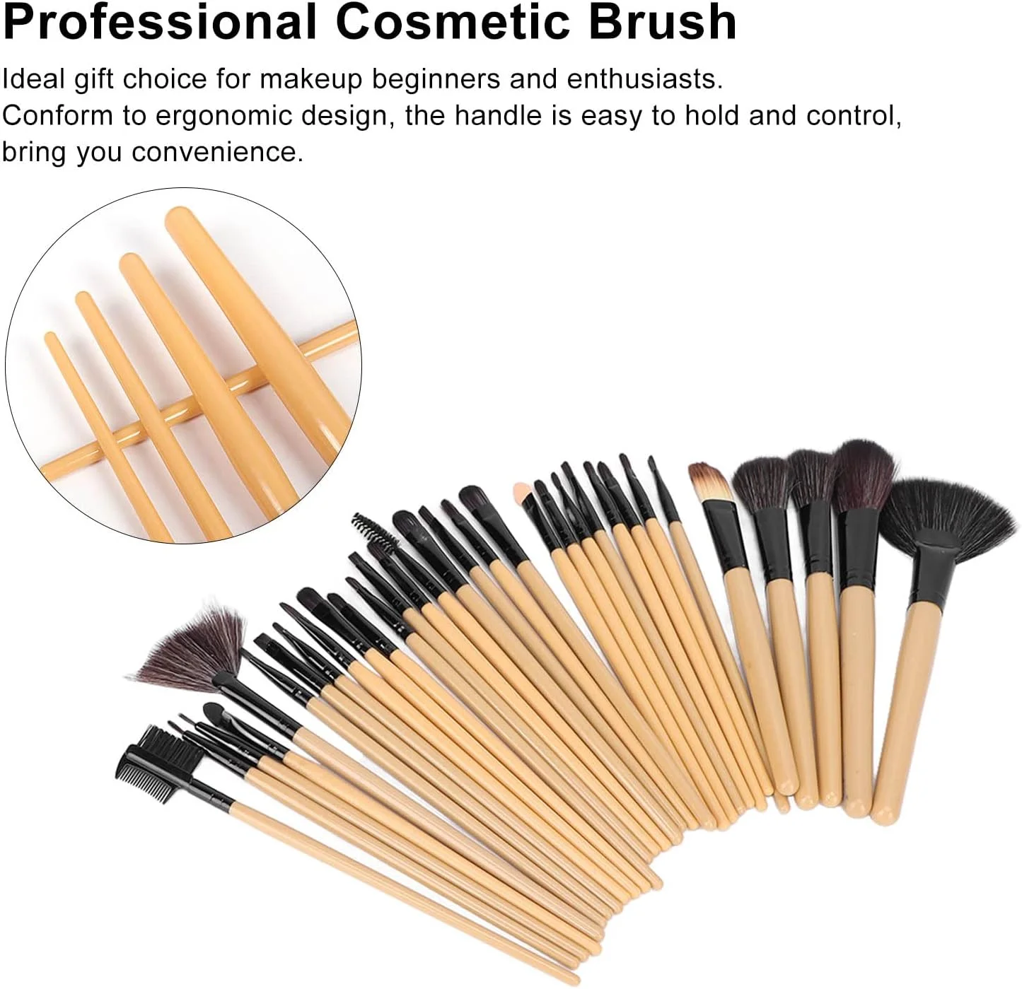 ست 32 عددی برس آرایشی، ست برس آرایشی، موی نایلونی نرم، سایه چشم، رژگونه، برس پودر شل به همراه کیف نگهداری (رنگ چوب) ست 32 عددی برس آرایشی، ست برس آرایشی، موی نایلونی نرم، سایه چشم، رژگونه، برس پودر شل به همراه کیف نگهداری (رنگ چوب)