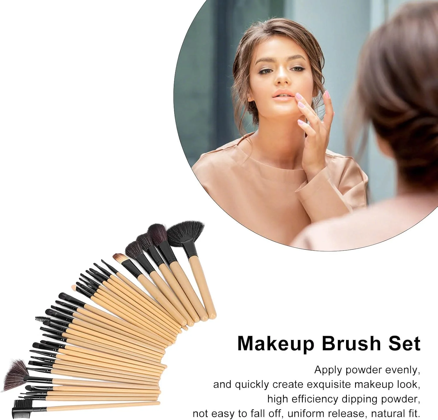 ست 32 عددی برس آرایشی، ست برس آرایشی، موی نایلونی نرم، سایه چشم، رژگونه، برس پودر شل به همراه کیف نگهداری (رنگ چوب) ست 32 عددی برس آرایشی، ست برس آرایشی، موی نایلونی نرم، سایه چشم، رژگونه، برس پودر شل به همراه کیف نگهداری (رنگ چوب)