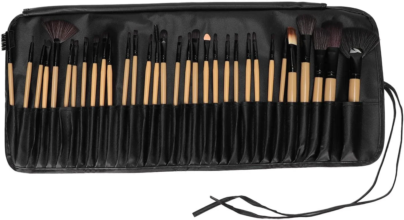 ست 32 عددی برس آرایشی، ست برس آرایشی، موی نایلونی نرم، سایه چشم، رژگونه، برس پودر شل به همراه کیف نگهداری (رنگ چوب) ست 32 عددی برس آرایشی، ست برس آرایشی، موی نایلونی نرم، سایه چشم، رژگونه، برس پودر شل به همراه کیف نگهداری (رنگ چوب)