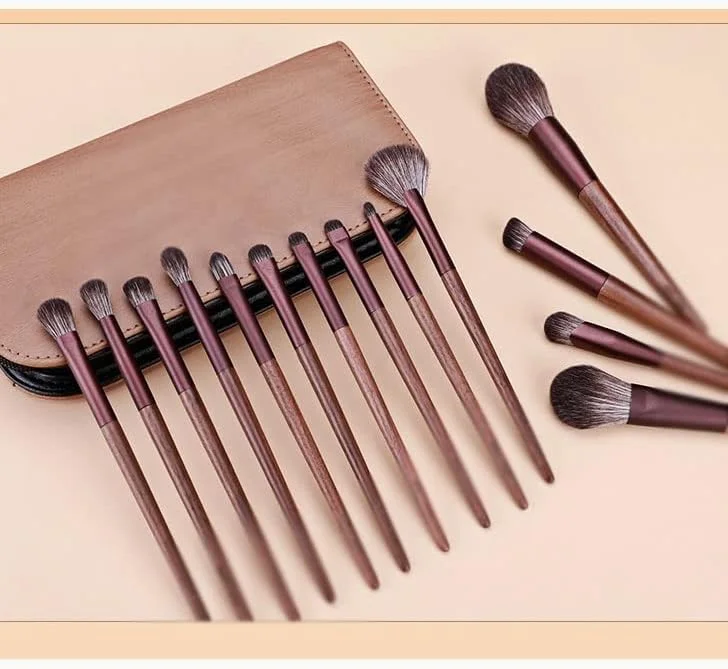 ست 14 عددی برس آرایشی کامل برای صورت، برس پودر فیکس، برس رژگونه، برس سایه چشم