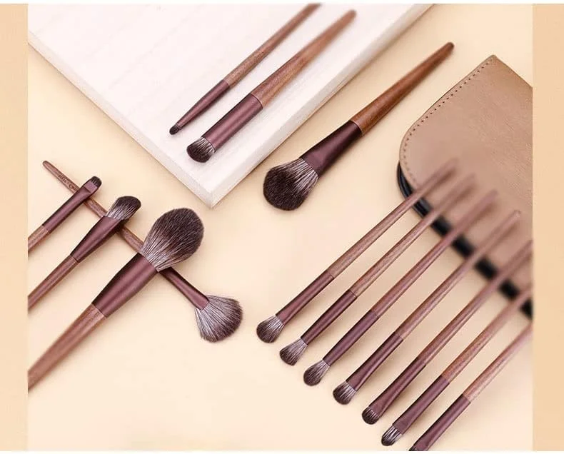 ست 14 عددی برس آرایشی کامل برای صورت، برس پودر فیکس، برس رژگونه، برس سایه چشم