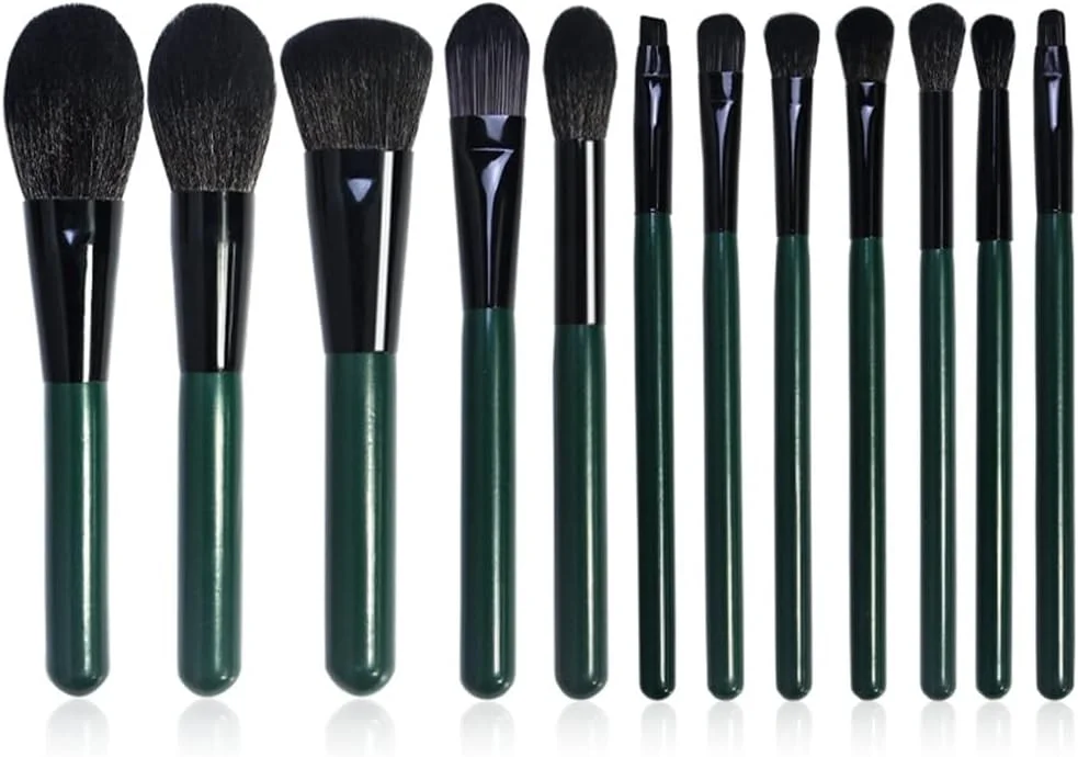 ست 12 عددی برس آرایشی، ابزار پودر آرایشی، سایه چشم، کرم پودر، رژگونه، ترکیب برای برس آرایش زیبایی