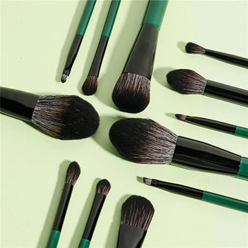 ست 12 عددی برس آرایشی، ابزار پودر آرایشی، سایه چشم، کرم پودر، رژگونه، ترکیب برای برس آرایش زیبایی