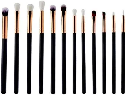 ست 12 عددی برس آرایش چشم حرفه ای، برس های سایه چشم، کانسیلر، ترکیب کننده، ابرو، خط چشم، ابزار برس لوازم آرایشی لب