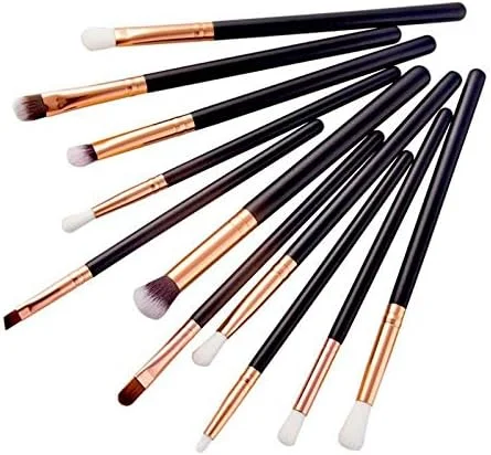 ست 12 عددی برس آرایش چشم حرفه ای، برس های سایه چشم، کانسیلر، ترکیب کننده، ابرو، خط چشم، ابزار برس لوازم آرایشی لب
