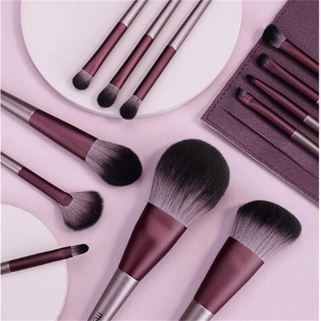 ست ۱۲ عددی برس آرایشی، برس کامل سایه چشم، برس نرم مویی کانسیلر، برس ابرو