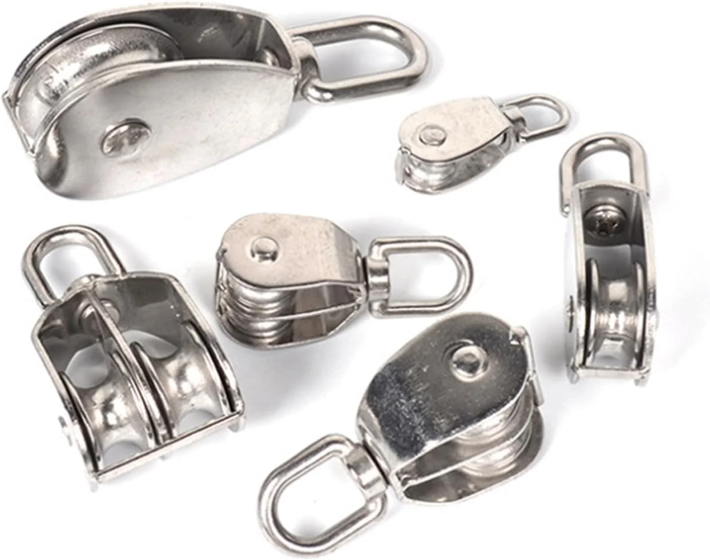 سیمبای قرقره بلوک قرقره چرخ کششی قرقره فولادی سنگین تک چرخ دو چرخ بلوک طناب بالابر چرخشی (سایز: M15، رنگ: تک چرخ)