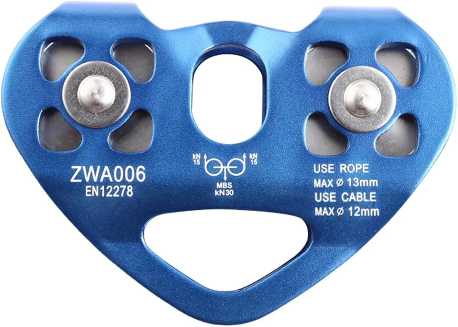 قرقره سیمبای مدل قلبی شکل، قرقره دوبل صعود، کابل فولادی با کیفیت بالا، دستگاه صعود با طناب، ترولی زیپ لاین پرسرعت (رنگ: Hortel)