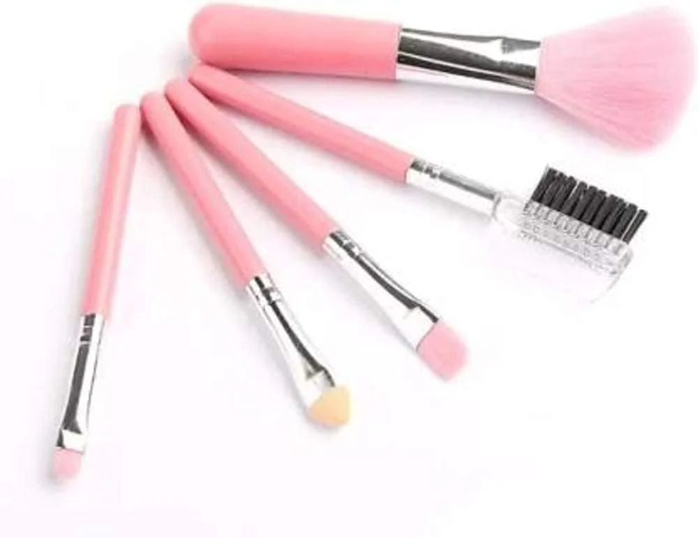 ست کیت آرایشی چند رنگ BOW & BLUSH TYA Fashion 6155 + ست 5 تایی براش آرایشی صورتی - (بسته 6 عددی)