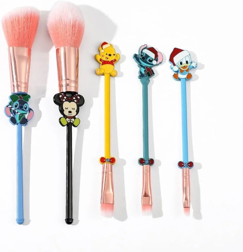 ست برس آرایشی 5 عددی استیچ کریسمس BONFUN، برس سایه چشم آرایشی کریسمس، ست ابزار آرایشی مینی قابل حمل زیبا، هدیه برس آرایشی کریسمس ست برس آرایشی 5 عددی استیچ کریسمس BONFUN، برس سایه چشم آرایشی کریسمس، ست ابزار آرایشی مینی قابل حمل زیبا، هدیه برس آرایشی کریسمس