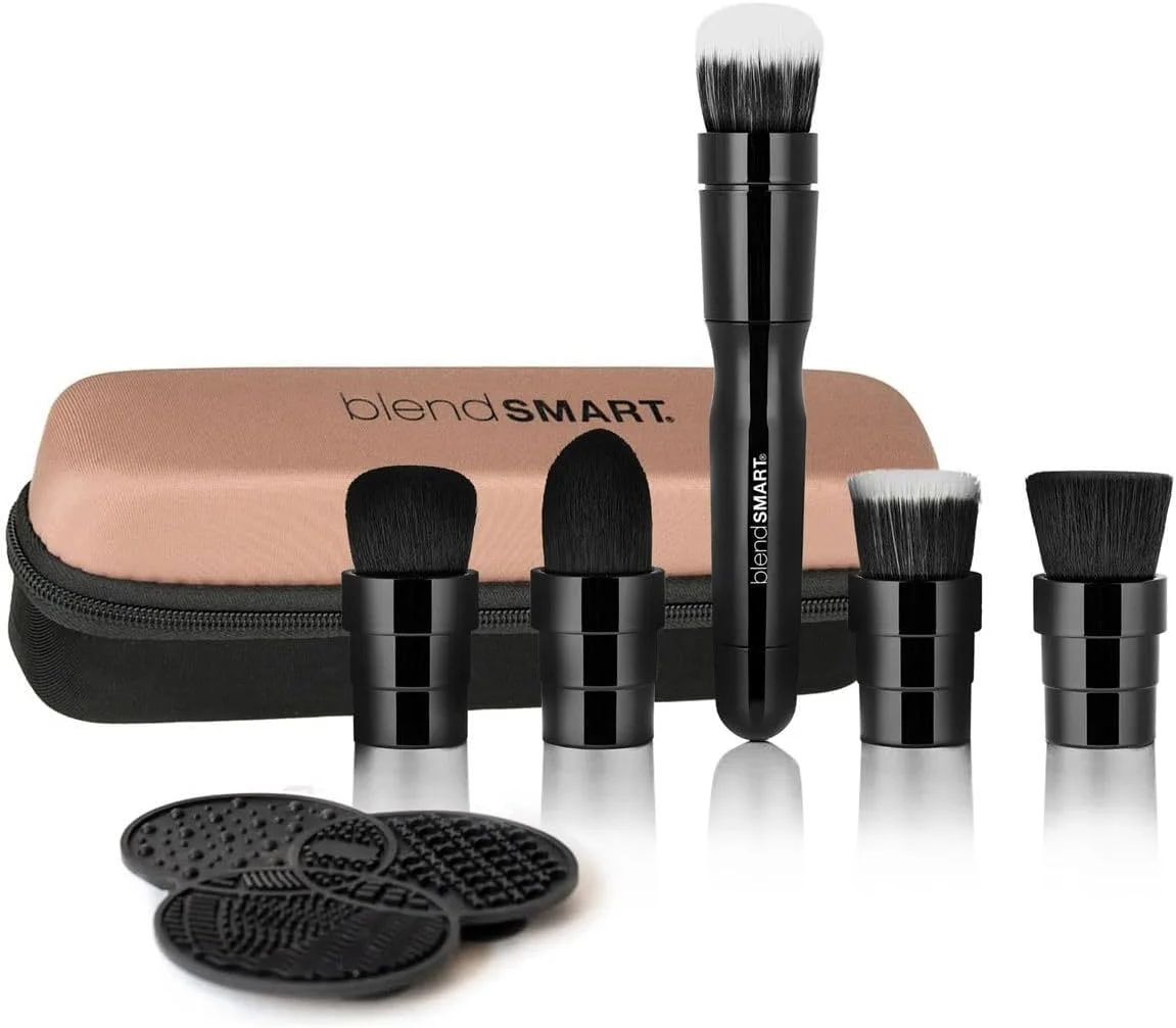 ست کامل برس آرایشی چرخشی برقی blendSMART با 5 برس + کیف مسافرتی و پد پاک کننده