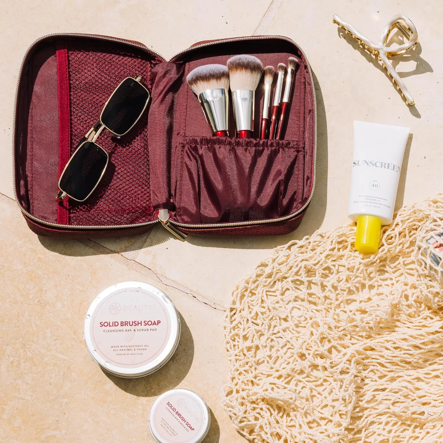 ست برس مسافرتی BK BEAUTY همراه با کیف
