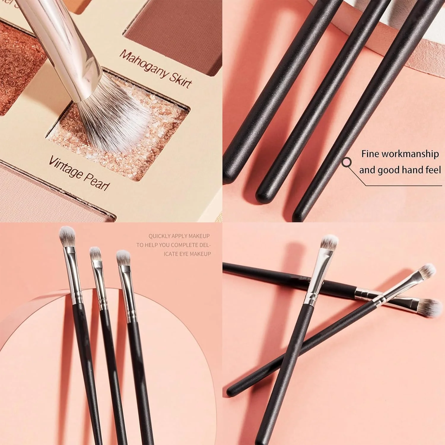 ست براش های آرایشی BK Beauty، براش فونداسیون 101، براش کانسیلر A506، کانسیلر Angie Hot & Flashy A506، براش های کانسیلر زاویه دار زیر چشم، ست براش آرایشی فونداسیون، کانتور و کانسیلر (3 عددی - 1 ست)