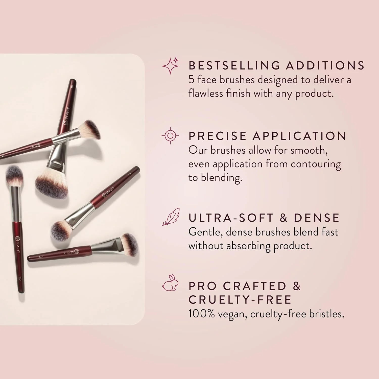ست براش صورت BK BEAUTY - CORE LINE EXTENSION (5 تکه) - ست براش آرایشی حرفه ای برای محصولات مایع، کرمی و پودری | براش های آرایشی ممتاز برای استفاده بی نقص ست براش صورت BK BEAUTY - CORE LINE EXTENSION (5 تکه) - ست براش آرایشی حرفه ای برای محصولات مایع، کرمی و پودری | براش های آرایشی ممتاز برای استفاده بی نقص