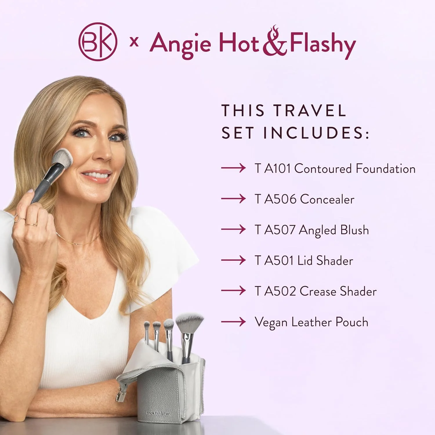 ست برس مسافرتی BK BEAUTY Angie Hot & Flashy به همراه کیف ست برس مسافرتی BK BEAUTY Angie Hot & Flashy به همراه کیف